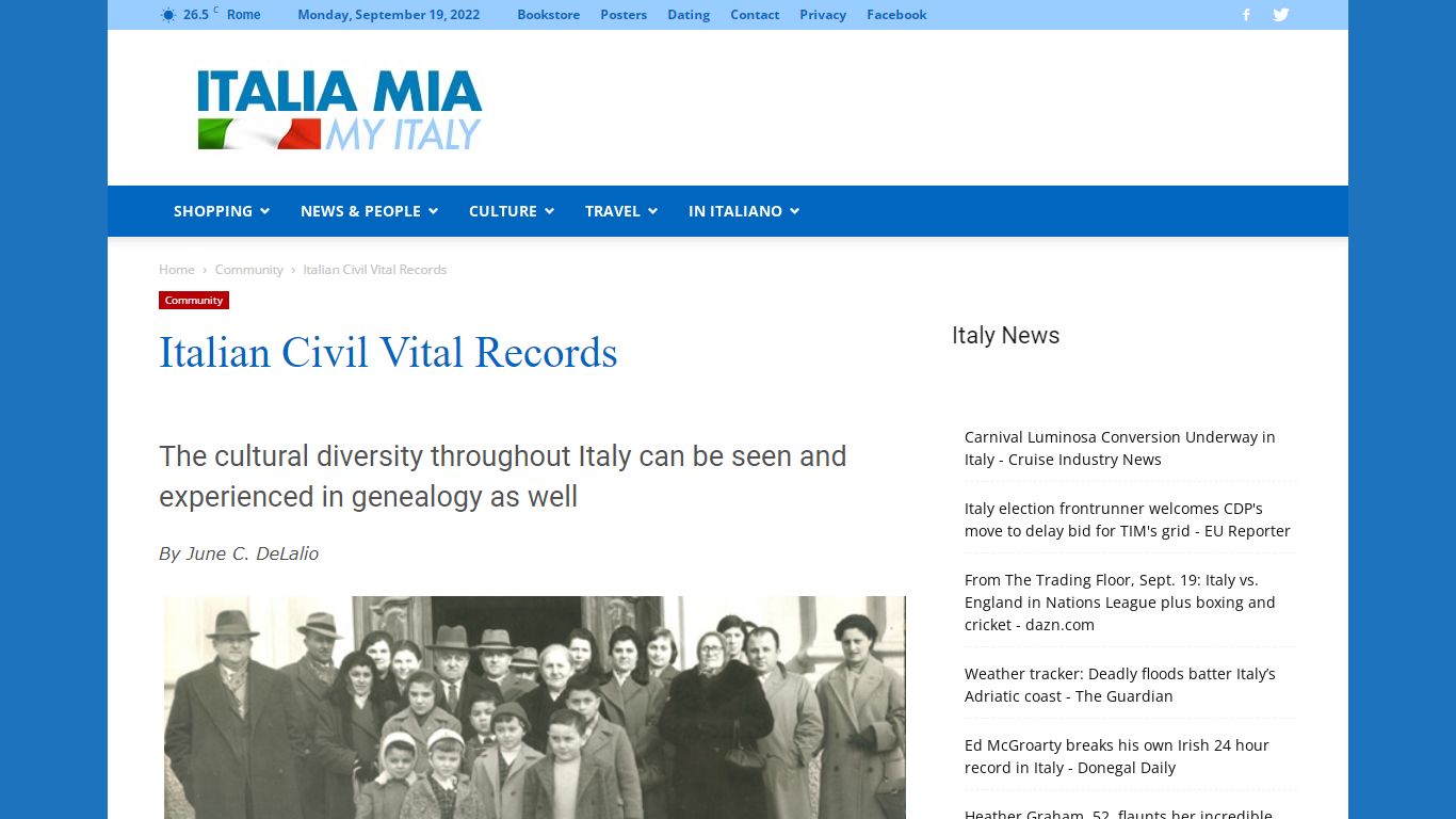 Italian Civil Vital Records - Italia Mia