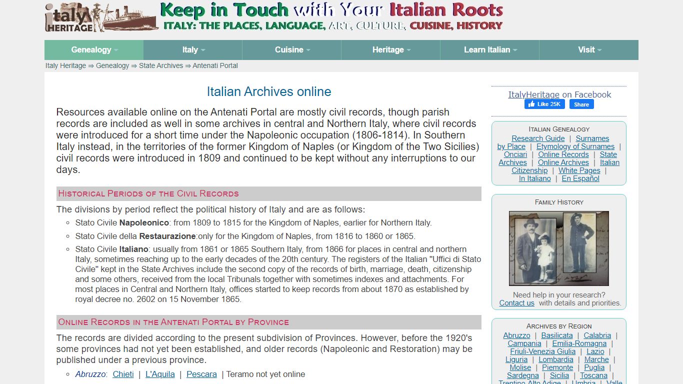 Archives on the Antenati Portal - Italy Heritage